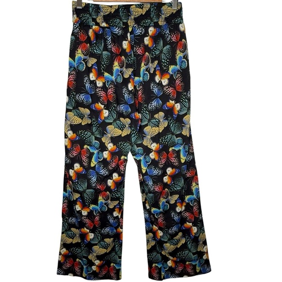 Johnny Was Butterfly Print Wide Leg Pants Size Small Pockets Relaxed Boho Fairy - Picture 1 of 13